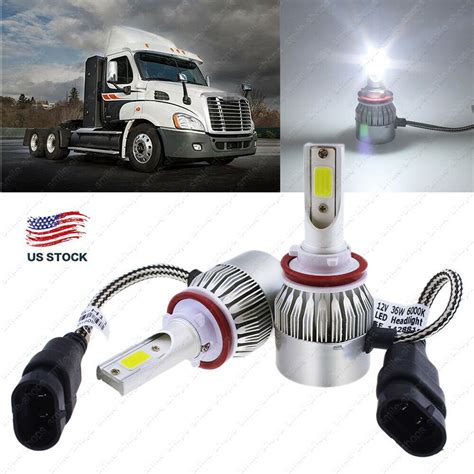 For 2008 2015 Freightliner Cascadia Truck Headlight Led Bulbs 6000k