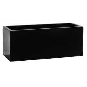 Potterypots Balcony Slim Low Extra Small In W Black Fiberstone