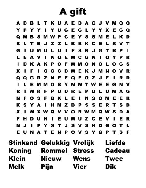 A Gift Word Search Wordmint