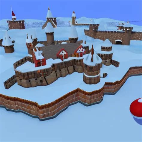 3d Mario 64 Castle Aerial View 4k Winter S 2477089623 Stable