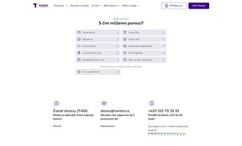 Twisto kontakt telefon zákaznický servis infolinka Kontakt telefon