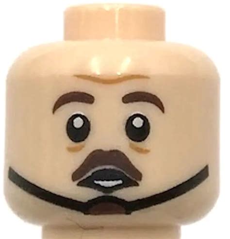 Lego New Light Nougat Minifigure Head Dual Sided Chin Strap Small