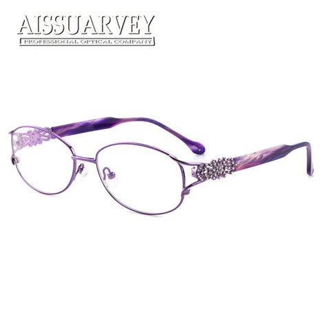 Luxury Rhinestone Diamond Round Vintage Optical Eyeglasses Frame Brand