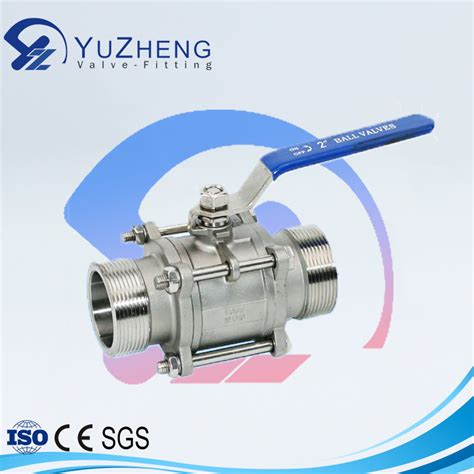 Stainless Steel Male Thread 3pc Ball Valve Industrial Valve Thread Ball Valve And Piece Ball Valve