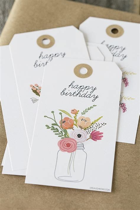 Floral Printable Birthday Gift Tags - Live Laugh Rowe