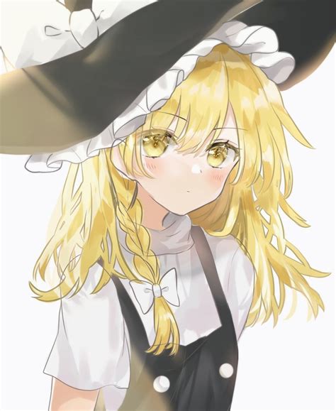 Safebooru 1girl Black Headwear Blonde Hair Bow Braid Expressionless