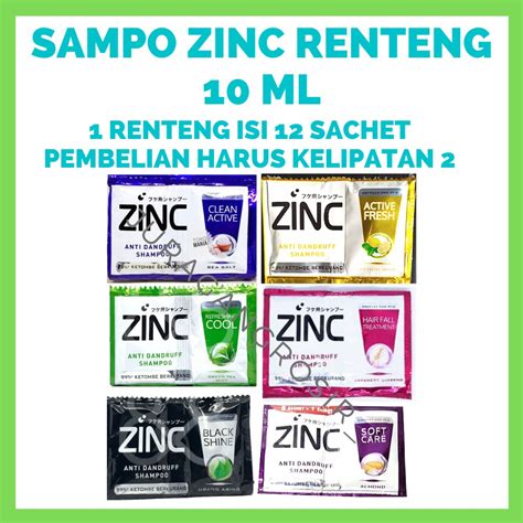 Jual SAMPO SHAMPOO ZINC 9 ML RENTENG ISI 12 SACHET Indonesia Shopee