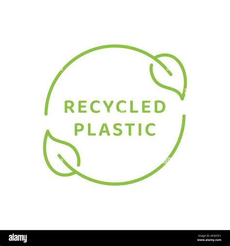 Recycled Plastic Label Eco Friendly Packaging Vector Symbol Stock