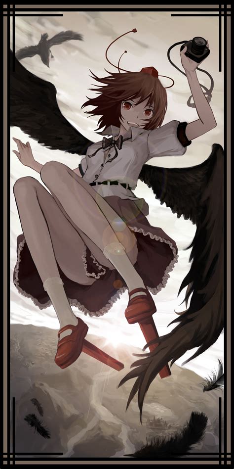 The Big Imageboard Tbib Absurdres As109 Bad Id Bad Pixiv Id Bird Black Wings Border Bow