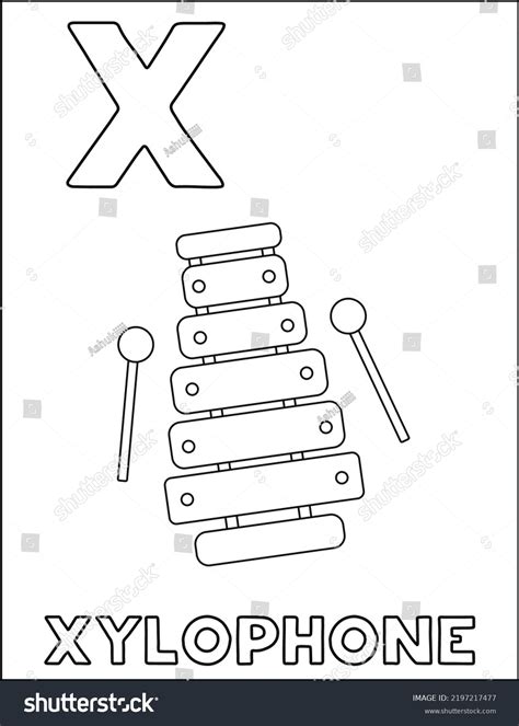 Cute Alphabet Coloring Page Letter Kids Stock Vector Royalty Free