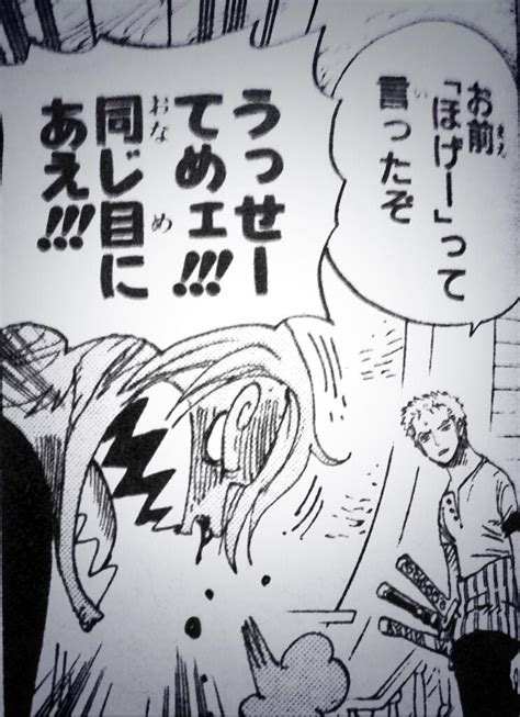 ワンピースのマニアック迷言 名言 on Twitter ゾロ お前 ほげーって 言ったぞ サンジ うっせー てめェ 同じ目