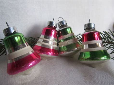 Vintage 1950s Striped Mercury Glass Bell Christmas Etsy Christmas