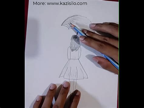 Dibujo a lápiz Dibujo Chica con paraguas Hermosa con video XVIDEOS