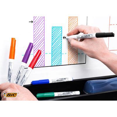 BIC VELLEDA 1741 Pack de 8 Marqueurs effaçables pointe ogive