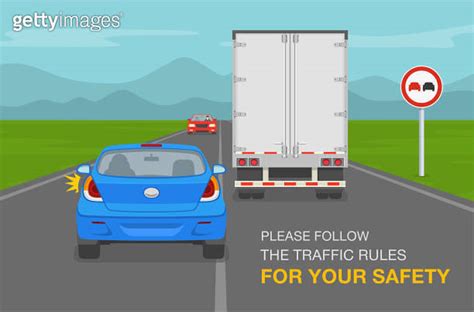 Safe Driving Tips And Traffic Regulation Rules Driver Overtaking A