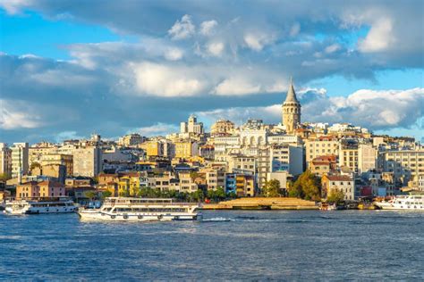 Istanbul, Turkey - October 26, 2018: Panorama View of Istanbul City Skyline in Istanbul City ...