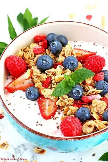 Berry Granola Greek Yogurt Bowl Valya S Taste Of Home