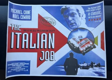 Reproduction Vintage Michael Caine The Italian Job Movie Poster Size