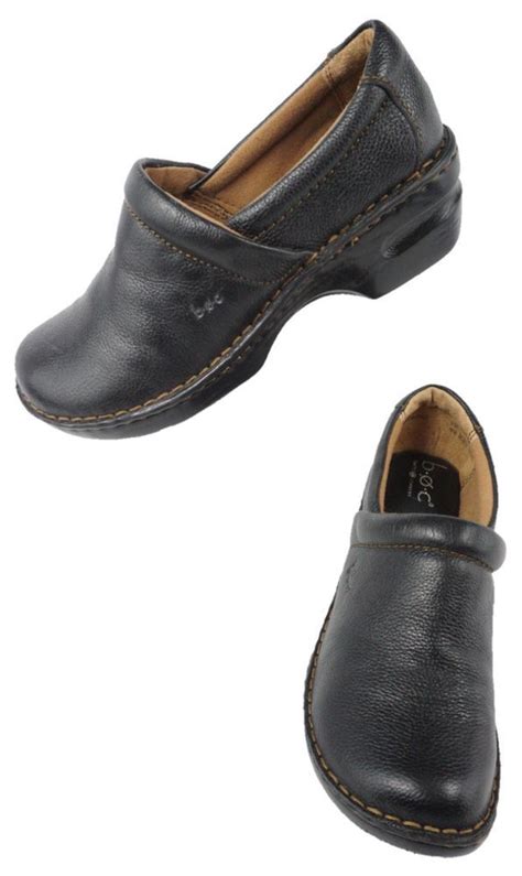 Born Concept B O C Black Leather Slipon Clog Shoe Peggy Nursing Women S Us 8 M W Brnconceptboc