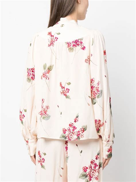 TWINSET Floral Print Pussy Bow Blouse Farfetch