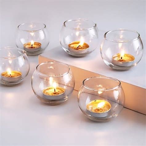 Ainfame 24pcs Clear Votive Candle Holders For Tealight