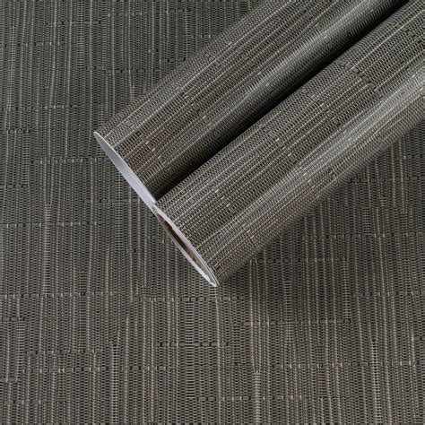 Chihut Grey Grass Cloth Wallpaper Peel And Stick Linen Textured Wallpaper For Cabinets 177x100