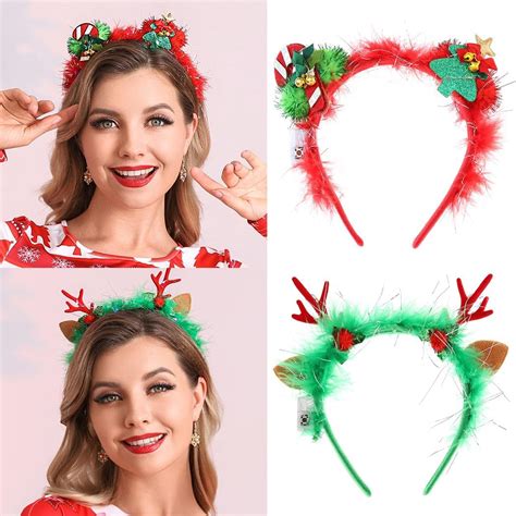 Amazon Jeairts Light Up Christmas Headband Green Xmas Tree Hair