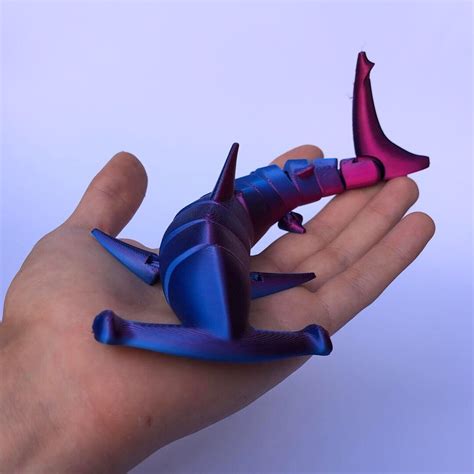 Articulated Hammerhead Shark Fidget Toy D Printed Articulated