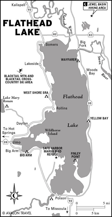 Map Flathead Lake Montana