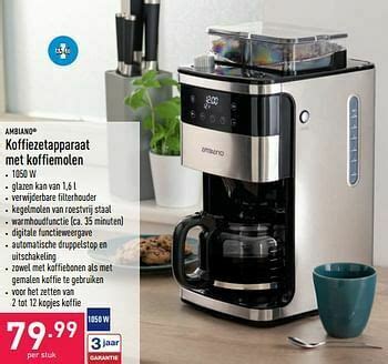 Ambiano Koffiezetapparaat Met Koffiemolen Promotie Bij ALDI