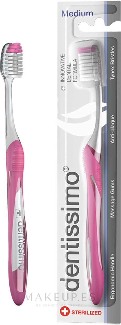 Dentissimo Medium Cepillo Dental De Dureza Media Rosa Makeup Es