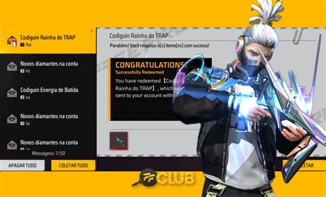 CODIGUIN FF 2023 código Free Fire Rainha do TRAP resgatar no Rewards