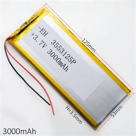 3 7V 3000mAh Lithium Polymer LiPo Rechargeable Battery For DVD PAD