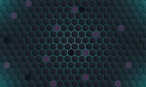 Abstract Dark Technology Hexagonal With Blue Light Background