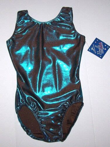 Motionwear Leotard Bodysuit Tank Teal Hologram Mystique Gymnastics New