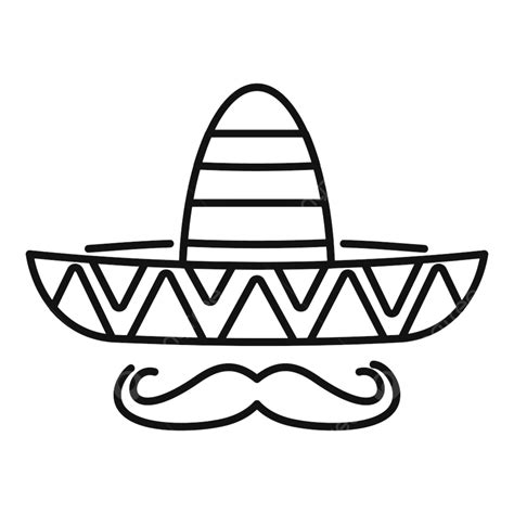 Mexican Sombrero Mustache Icon Mexican Drawing Mustache Drawing