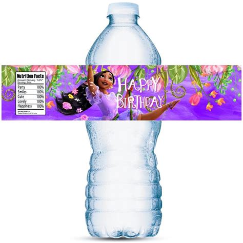 24PCS Encanto Isabella Water Bottle Labels For Birthday Party Supplies