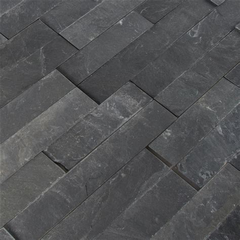 Premium Black 6X12X6 Split Face Corner Ledger Panel Floor Tiles USA