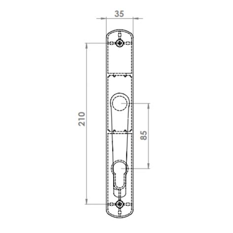 DOOR HANDLE AL IBIZA 85 MM AXIS LONG WIDE GOLD FINISH Windoform