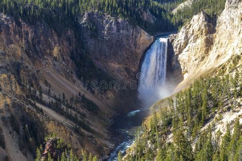 Waterfall at Grand Canyon of Yellowstone.USA. Stock Image - Image of ...