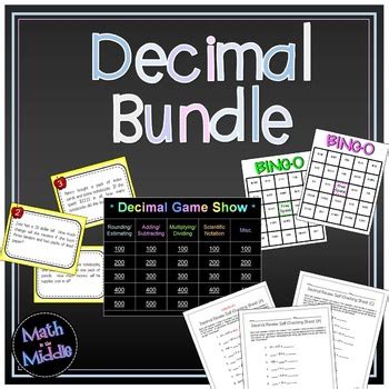 Decimal Bundle Includes Games Task Cards And Practice Sheets