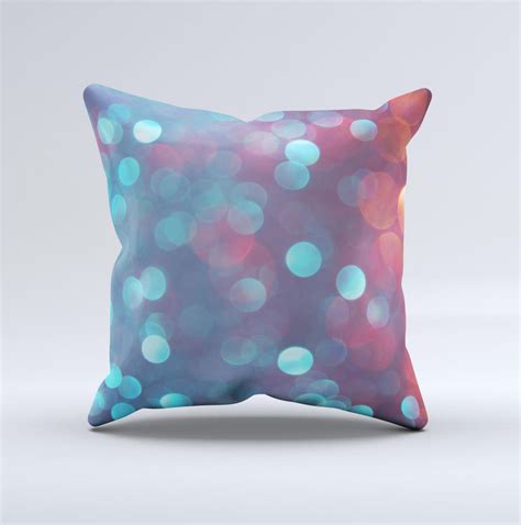 The Unfocused Blue And Red Orbs Ink Fuzed Decorative Throw Pillow Designskinz