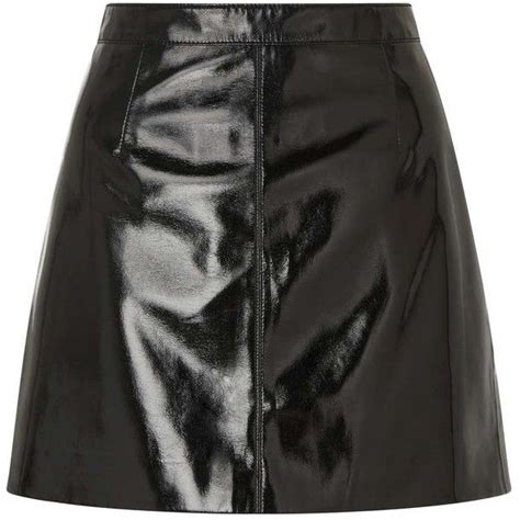 Miss Selfridge Black Vinyl A Line Skirt €28 Liked On Polyvore