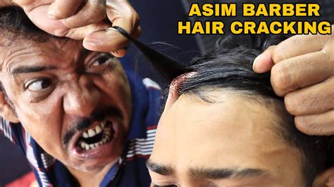 Asim Barber Hair Cracking Head Massage And Head Scratching Neck