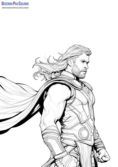 Desenho Para Colorir Thor - Thor Para Colorir + De 60 Desenhos Para Imprimir e Pintar
