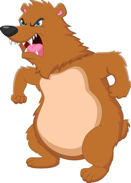 Caricatura Enojado Oso Beb Vector Premium