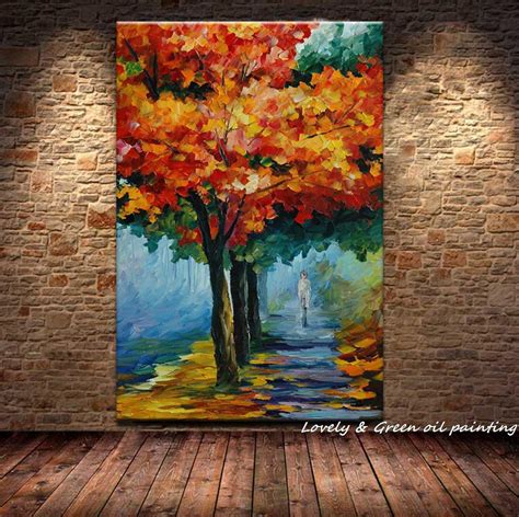 Wall Decor Modern Art Beautiful Trees Scenery Palette Knife Hand