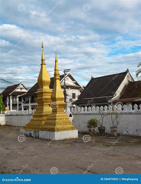 Luang Prabang, Laos - a Buddhist Temple at Luang Prabang. the Town of ...