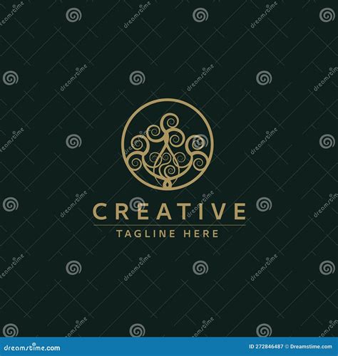 Swirly Tree Logo Design Vector Art Icon Nature Trees Vector