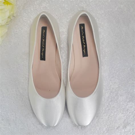 Anna Ballet Flat White Ivory Round Toe Wedding Bridal Shoes Bridesmaid Hen Do Engagement Party